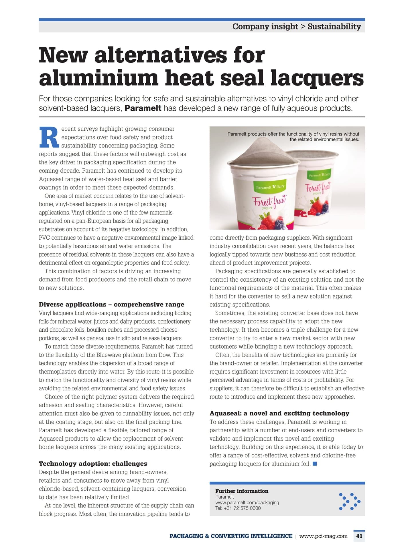 Aquaseal sustainable alternative to extrusion coating | Paramelt