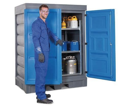 DENIOS PolySafe-Depot Typ K für Kleingebinde inkl. Regalsystem aus ...