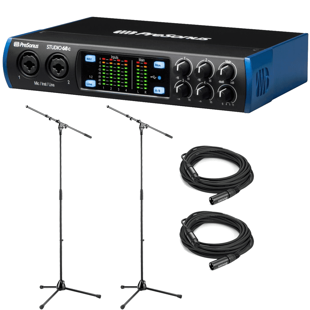 PRESONUS STUDIO 68C: 6X6, 4-PRE USB-C AUDIO INTERFACE + Microphones ...