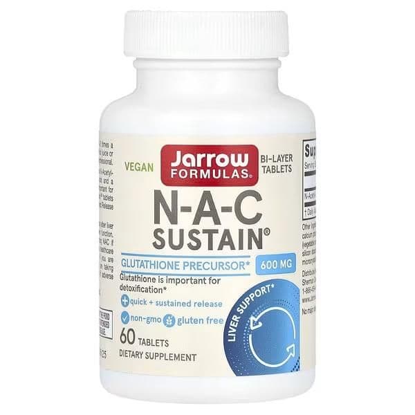Jarrow Formulas, NAC Sustain, 600 mg, 60 Tabletten