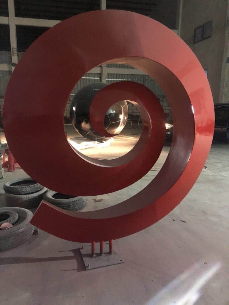 Outdoor Metal Garden Corten Steel Abstract Sculpture Rusty Spiral ...