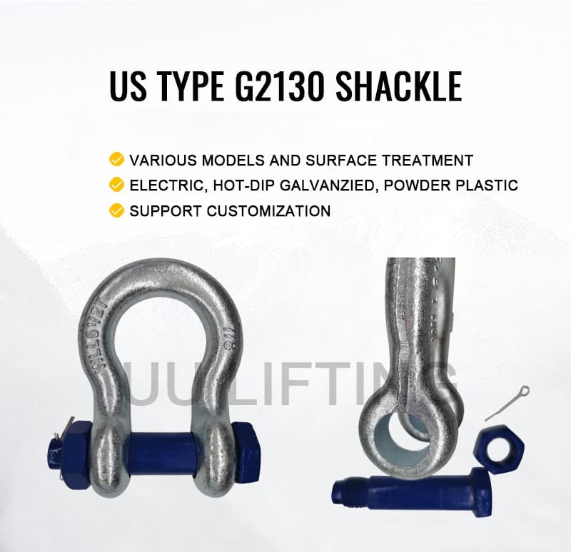 US Bolt Type Anchor G2130 Shackles - UU LIFTING