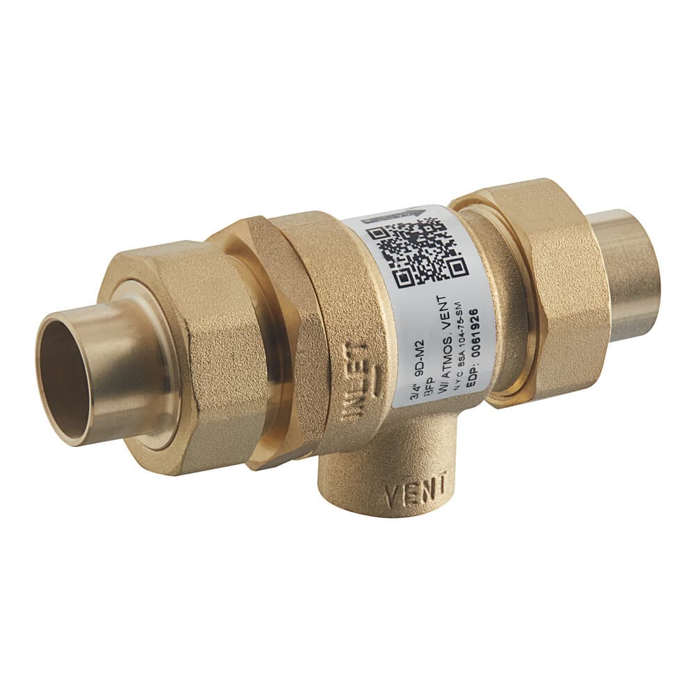 Watts 0061926 9DS-M3 9D Series 3/4" Union x Union Dual Check Valve with ...
