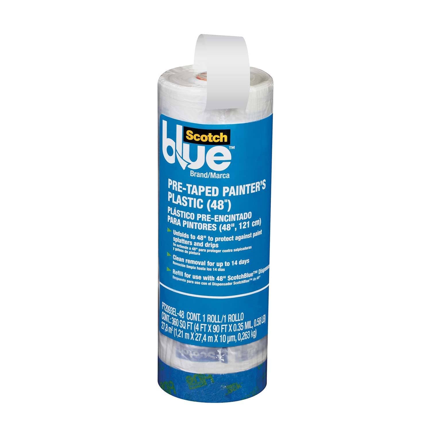 3M ScotchBlue™ Pre-Taped Painter's Plastic Refill, 48" x 30 Yards
