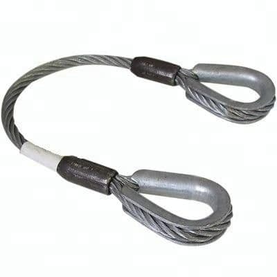 flemish eye with steel sleeve and hard thimble wire rope sling